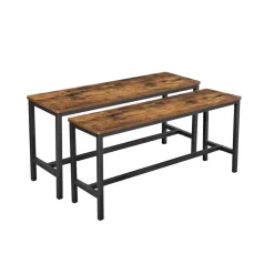 Store SONGMICS 2 Bancs industriel Brun Vintage Noir