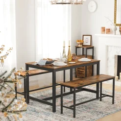 Store SONGMICS 2 Bancs industriel Brun Vintage Noir