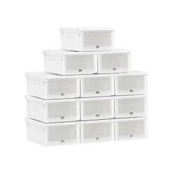Discount SONGMICS 12 Boîtes à chaussures Blanc