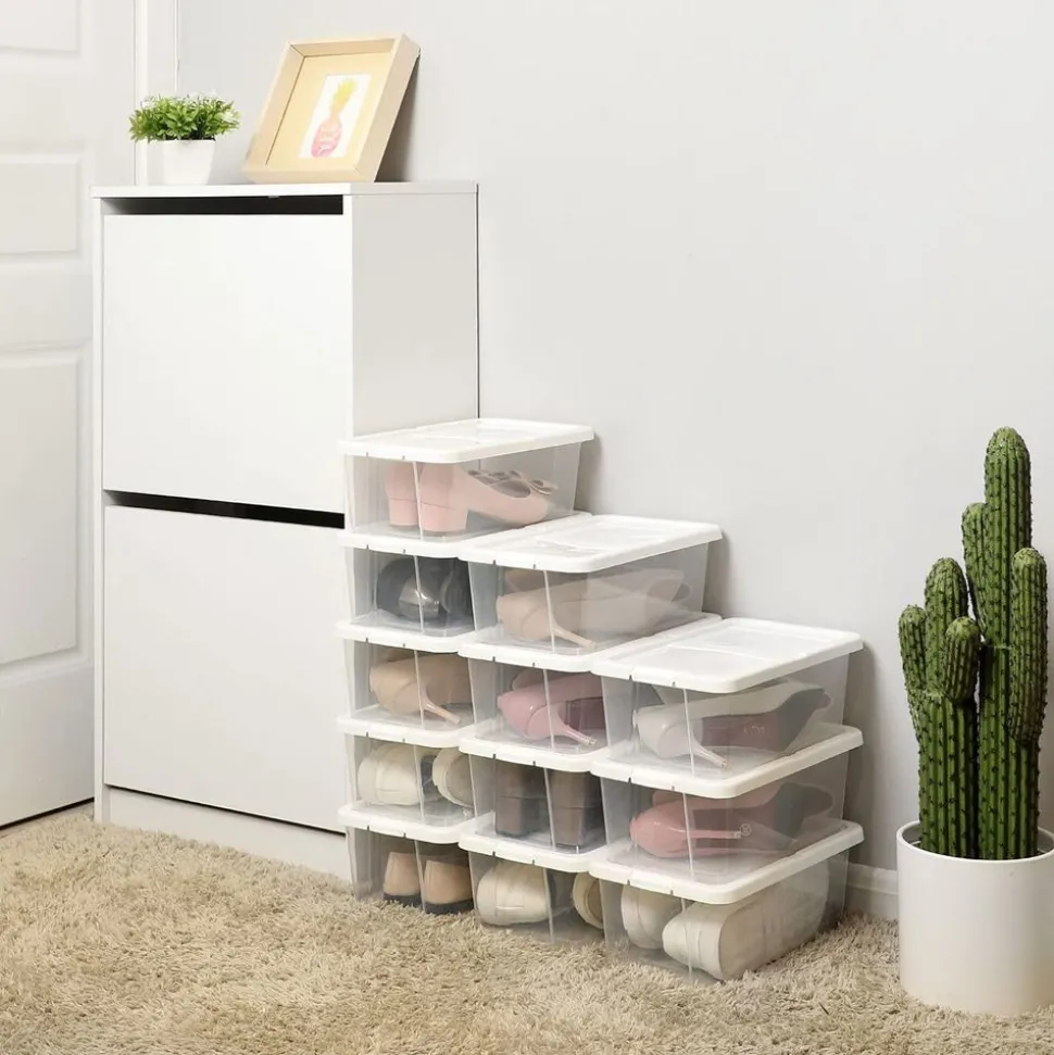 Outlet SONGMICS 8 Boîtes chaussures Blanc