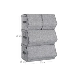 Best Sale SONGMICS 2 Boîtes de rangement gris ardoise