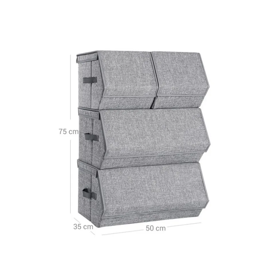 Best Sale SONGMICS 2 Boîtes de rangement gris ardoise
