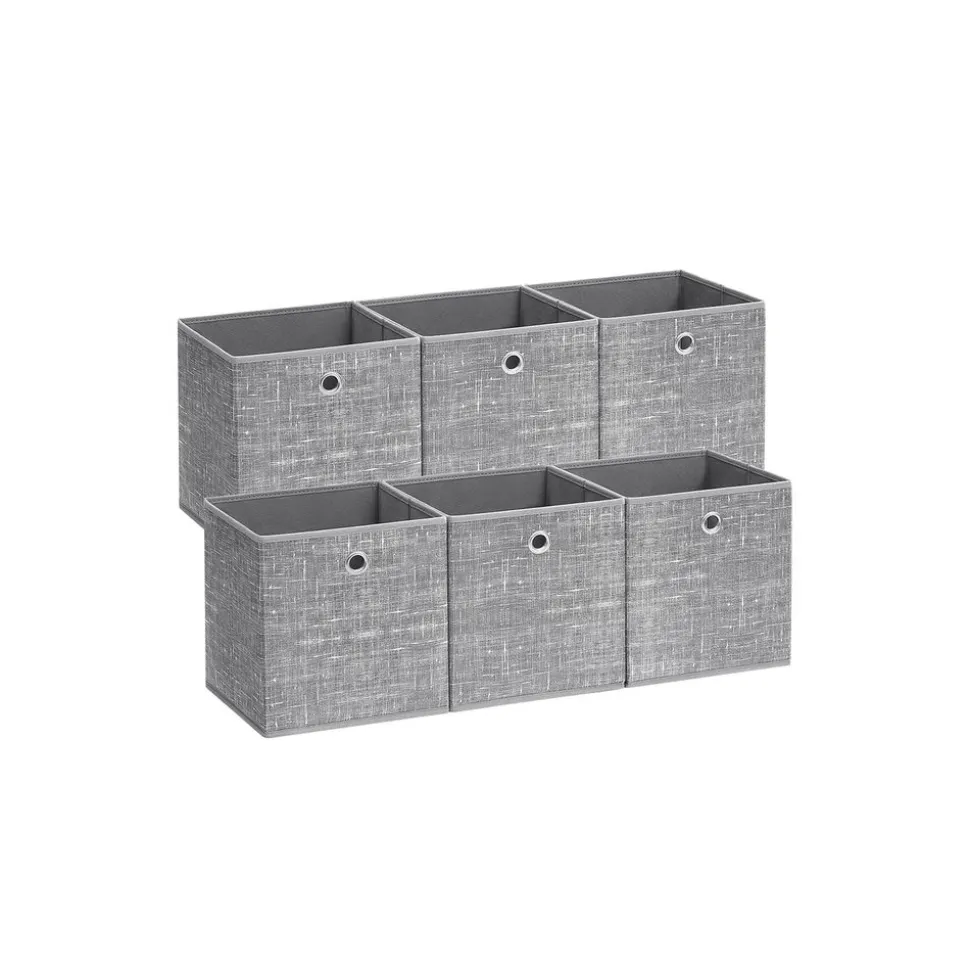 New SONGMICS 6 Boîtes de rangement pliables 33 x 33 x 33 cm gris