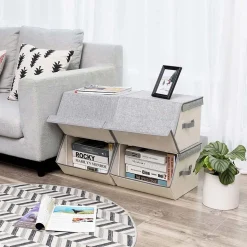 New SONGMICS 4 Boîtes de rangement tissu