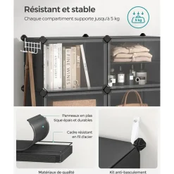 Shop SONGMICS 6 Boîtes de rangements pliable 26 x 26 x 28 cm