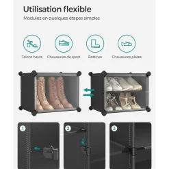 Shop SONGMICS 6 Boîtes de rangements pliable 26 x 26 x 28 cm