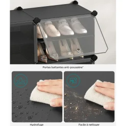 Shop SONGMICS 6 Boîtes de rangements pliable 26 x 26 x 28 cm