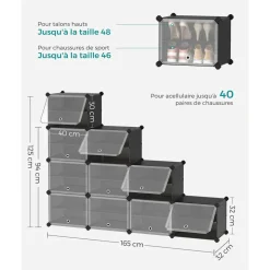 Shop SONGMICS 6 Boîtes de rangements pliable 26 x 26 x 28 cm