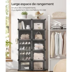 Shop SONGMICS 6 Boîtes de rangements pliable 26 x 26 x 28 cm