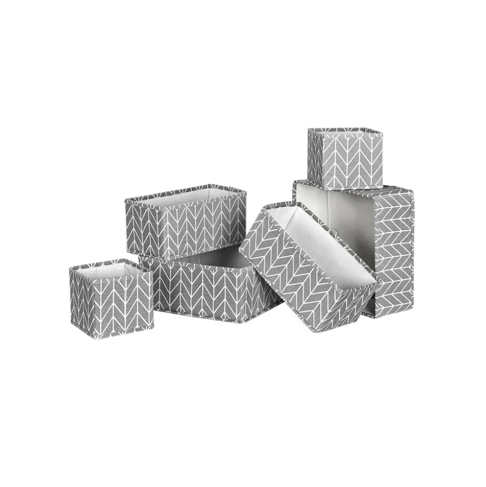 Clearance SONGMICS 6 Boîtes gris foncé