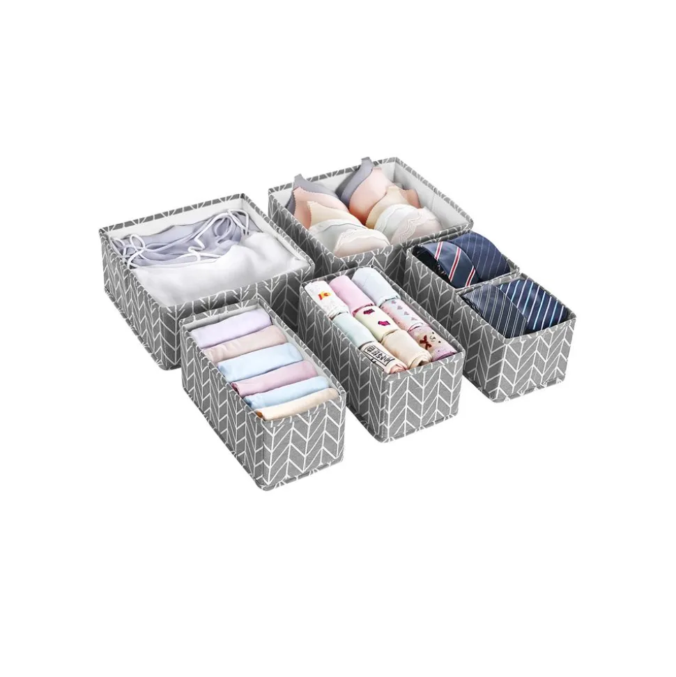 Clearance SONGMICS 6 Boîtes gris foncé