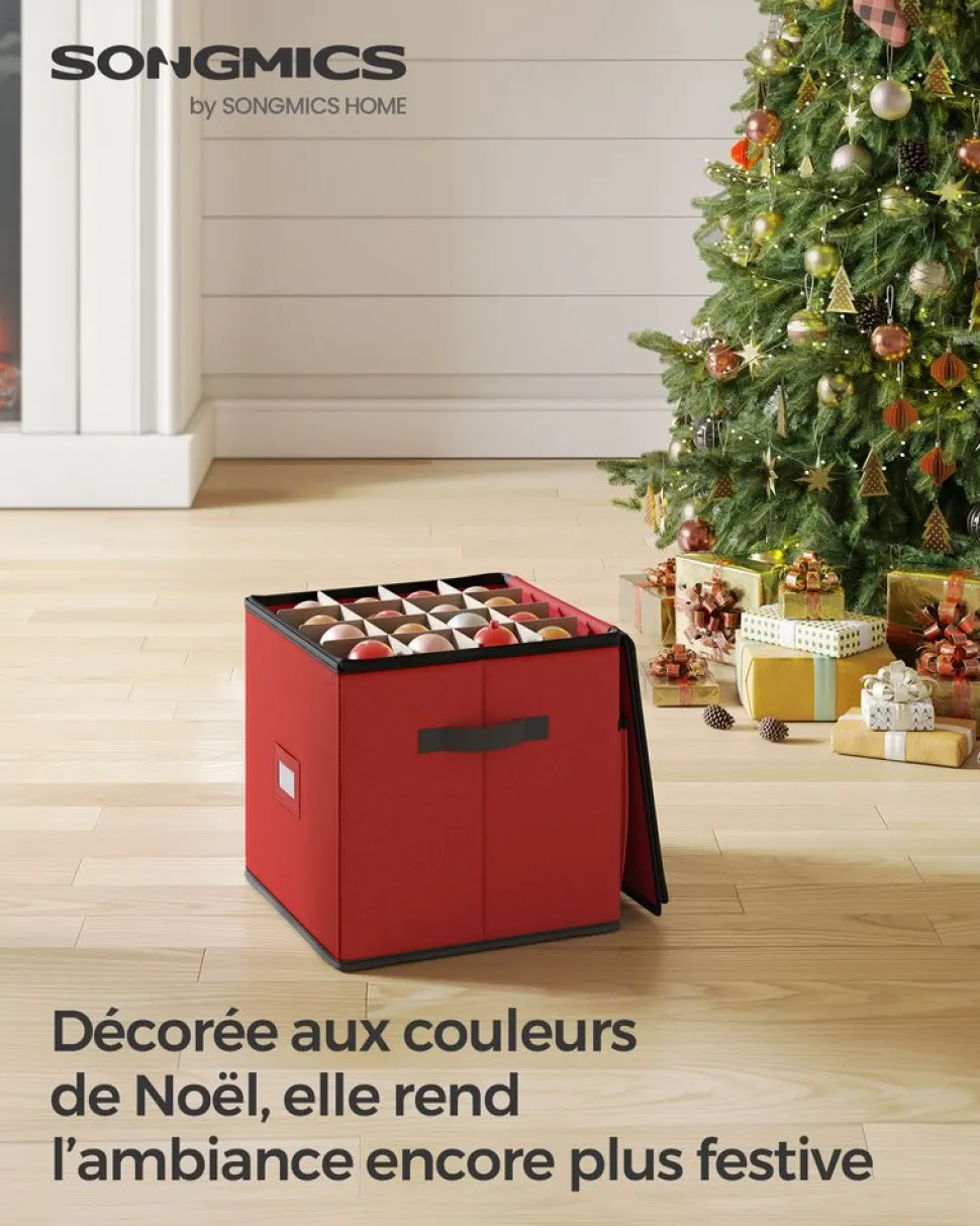 Outlet SONGMICS 3 Boîtes rangement gris chiné