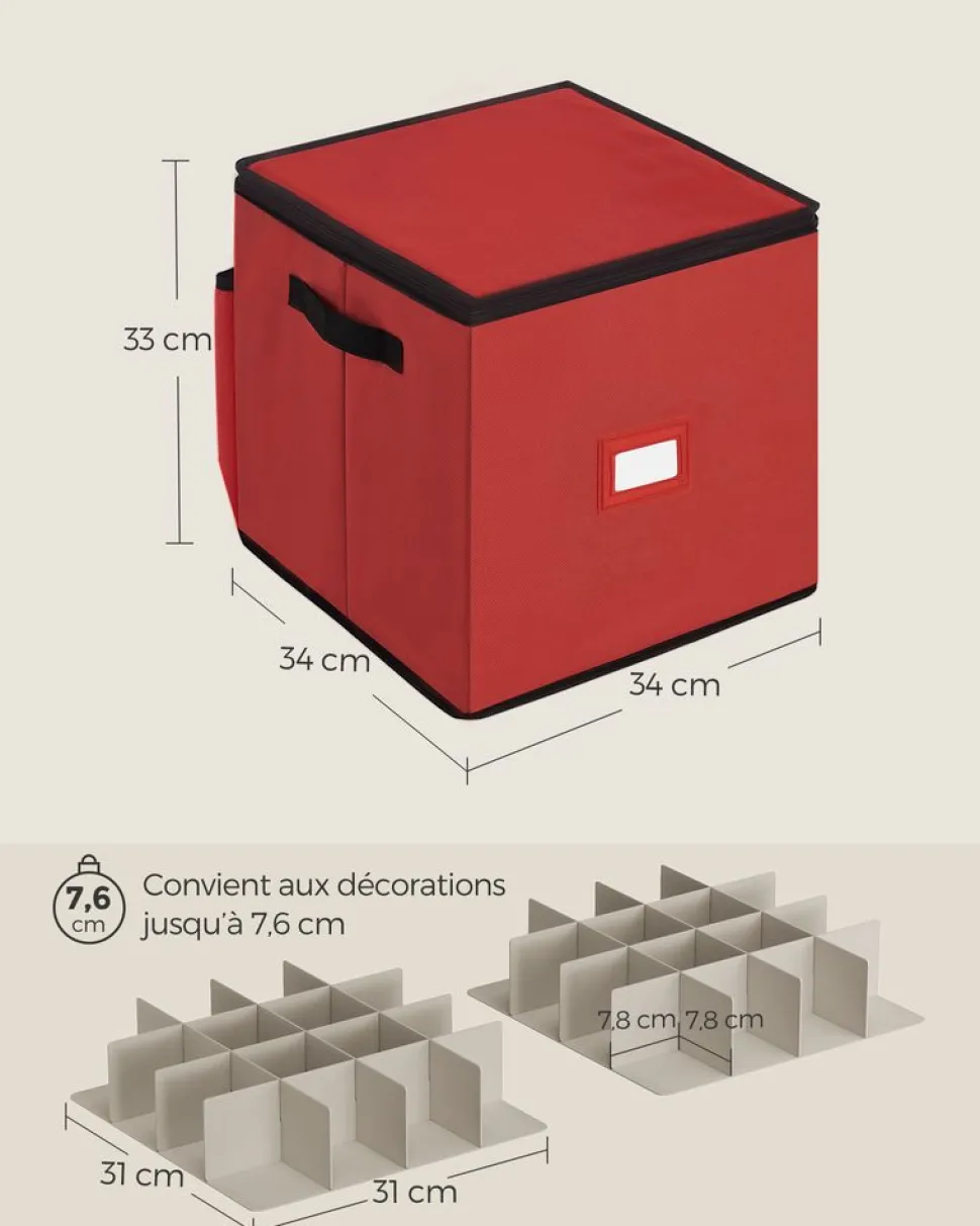 Outlet SONGMICS 3 Boîtes rangement gris chiné