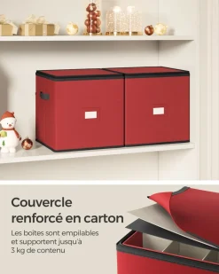 Outlet SONGMICS 3 Boîtes rangement gris chiné