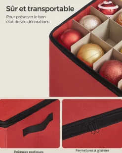 Outlet SONGMICS 3 Boîtes rangement gris chiné