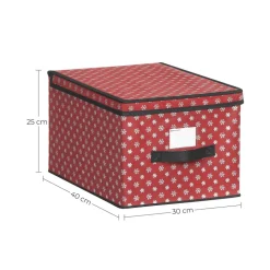 Fashion SONGMICS 3 Boîtes rangement Noël Rouge