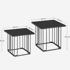 Best SONGMICS 2 Bouts de canapé Blanc