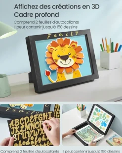 New SONGMICS 10 Cadres photo avec 16 passe-partout MDF et verre marron rustique