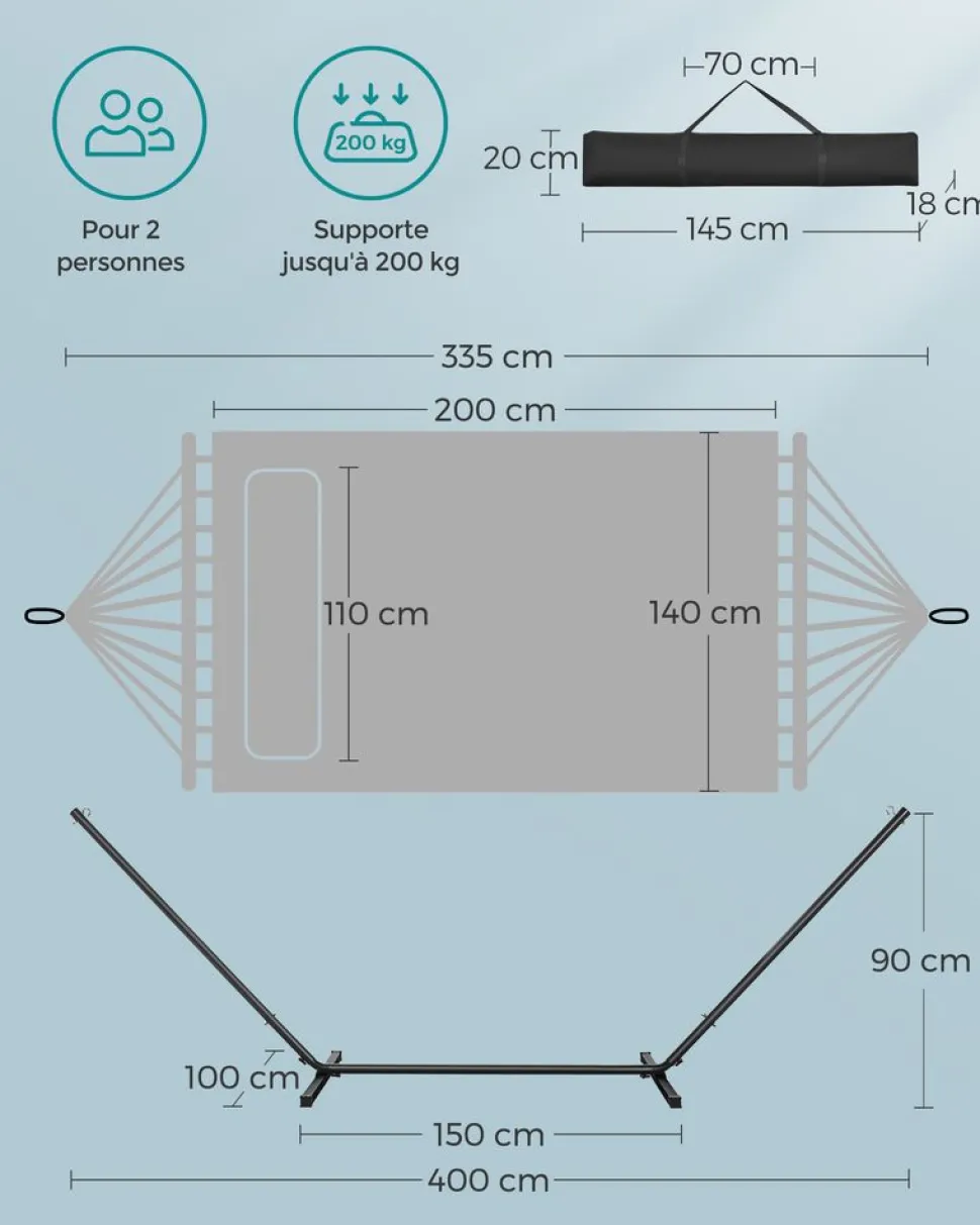 Best Sale SONGMICS 2 Chaises de camping pliable