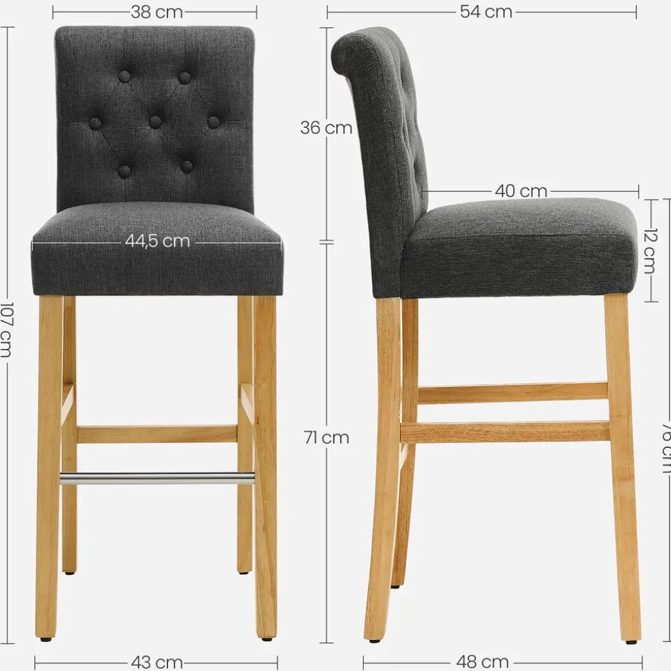 Best Sale SONGMICS 2 Chaises dossier Gris