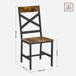 Outlet SONGMICS 2 Chaises industriel Brun Vintage Noir