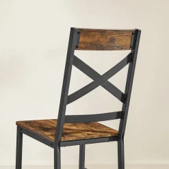 Outlet SONGMICS 2 Chaises industriel Brun Vintage Noir