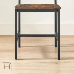 Outlet SONGMICS 2 Chaises industriel Brun Vintage Noir