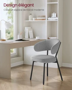 Shop SONGMICS 2 Chaises moderne gris
