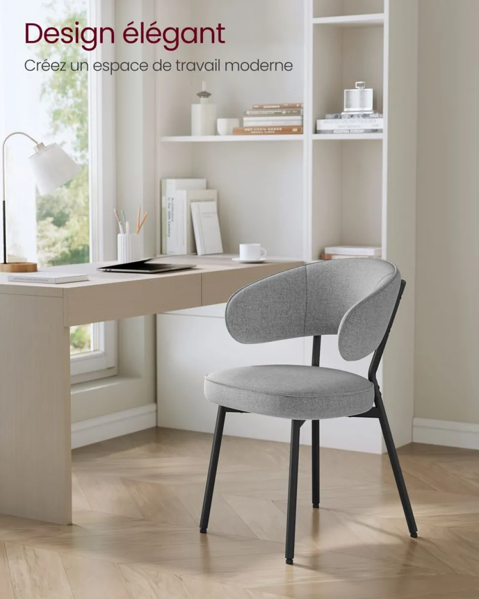 Shop SONGMICS 2 Chaises moderne gris