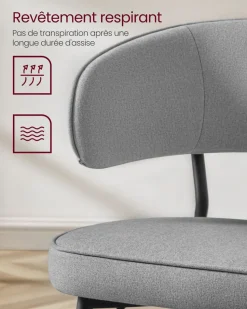 Shop SONGMICS 2 Chaises moderne gris