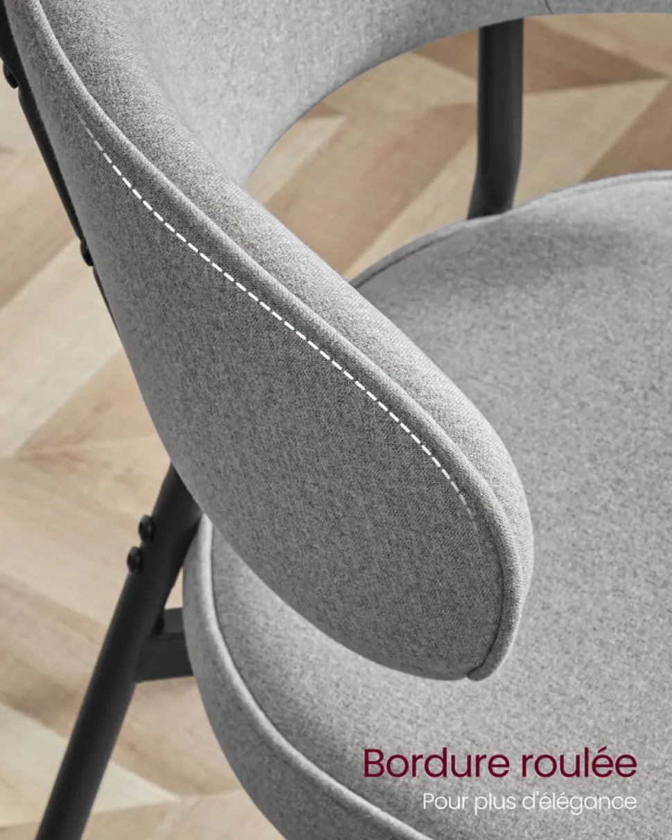 Shop SONGMICS 2 Chaises moderne gris