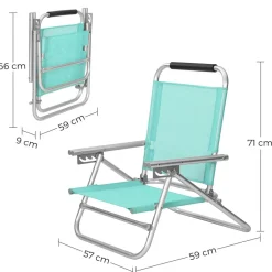 Best SONGMICS 4 Chaises pliantes alu noir