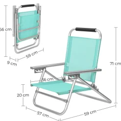 Best SONGMICS 4 Chaises pliantes alu noir