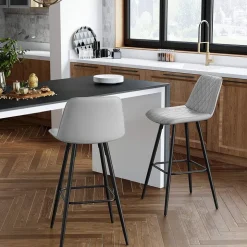 Shop SONGMICS 2 Chaises salle à manger gris