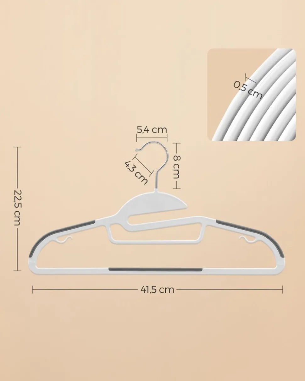 Store SONGMICS 20 Cintres antidérapants blanc