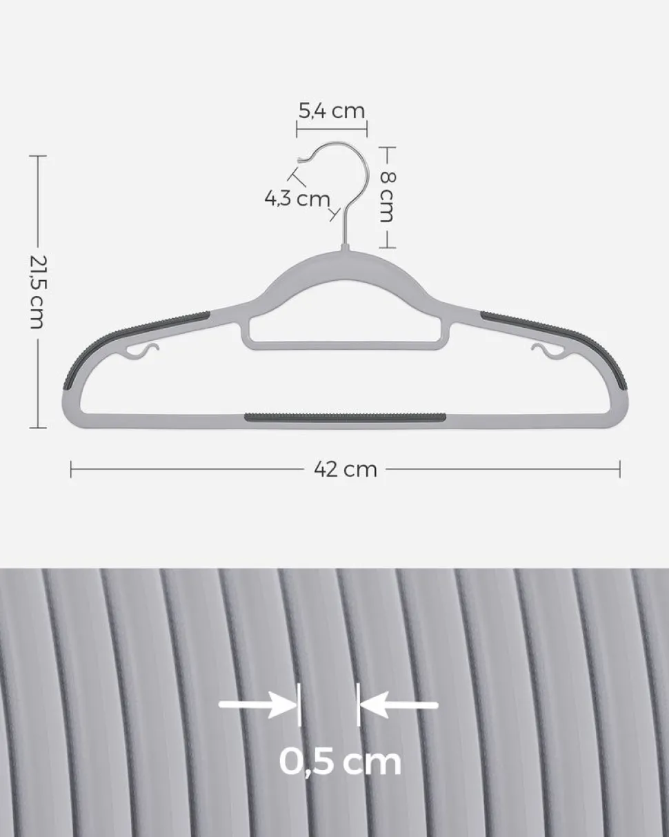 Cheap SONGMICS 50 Cintres antidérapants gris