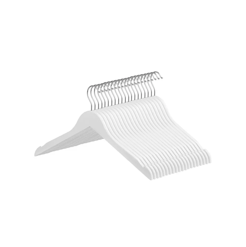 Clearance SONGMICS 20 Cintres bois blanc