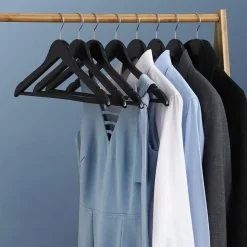 Clearance SONGMICS 50 Cintres bois d'érable noir