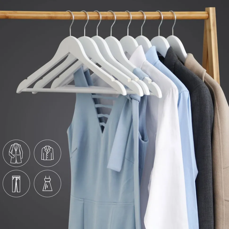 Cheap SONGMICS 30 Cintres bois massif blanc