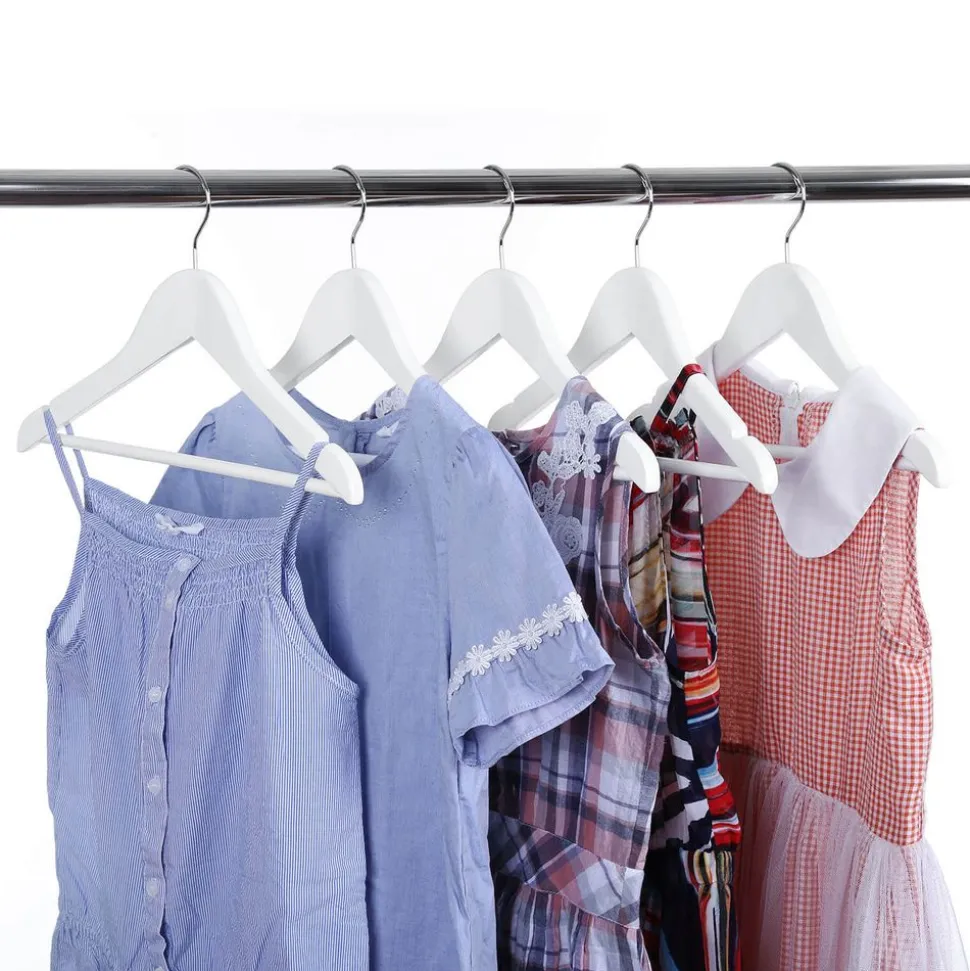 New SONGMICS 20 Cintres enfant bois Blanc