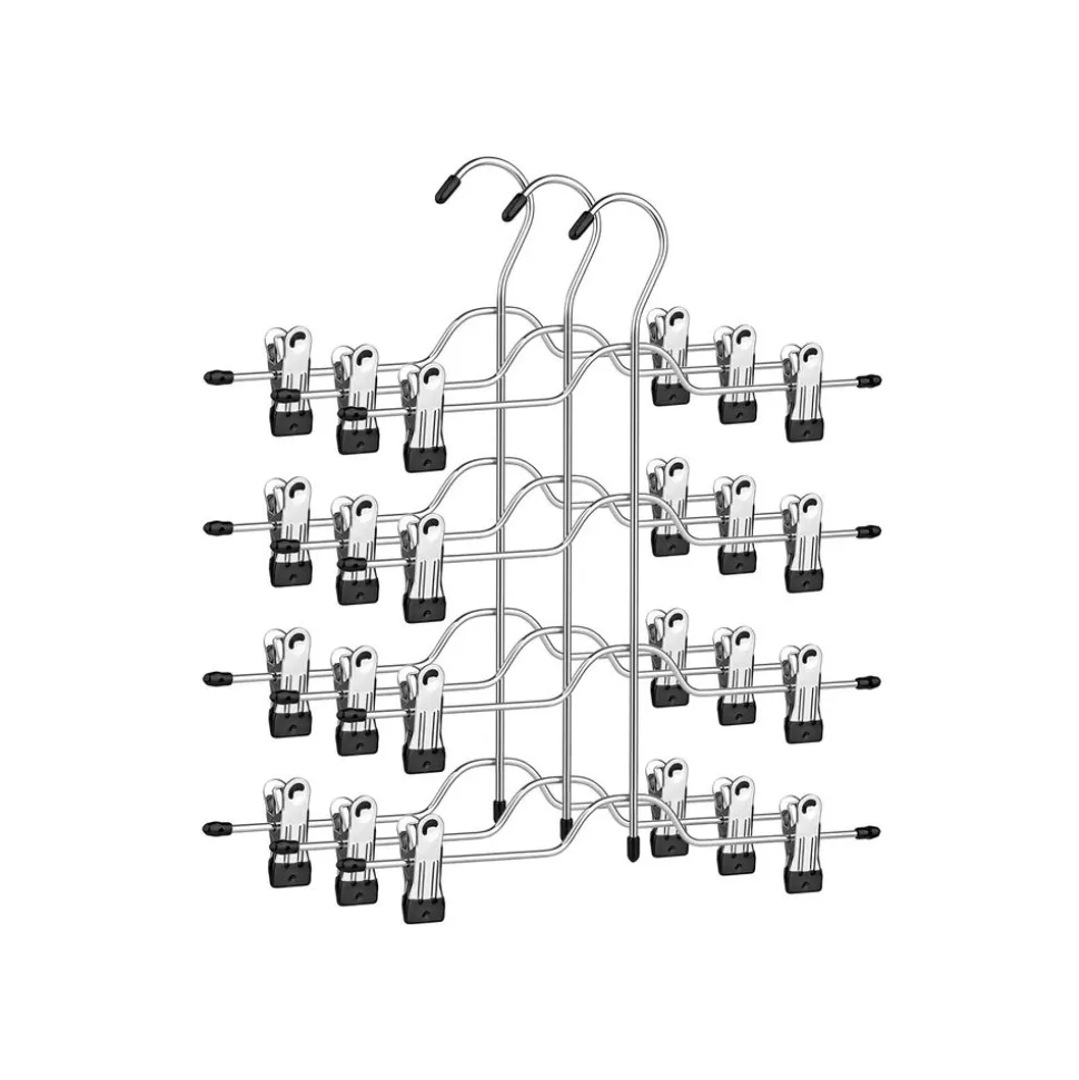 Clearance SONGMICS 3 Cintres multiples pinces métal Noir