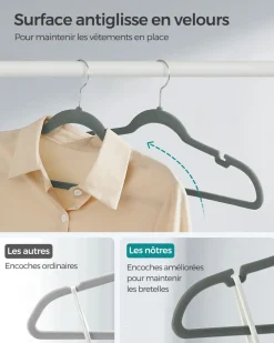 Fashion SONGMICS 20 Cintres pantalons noir