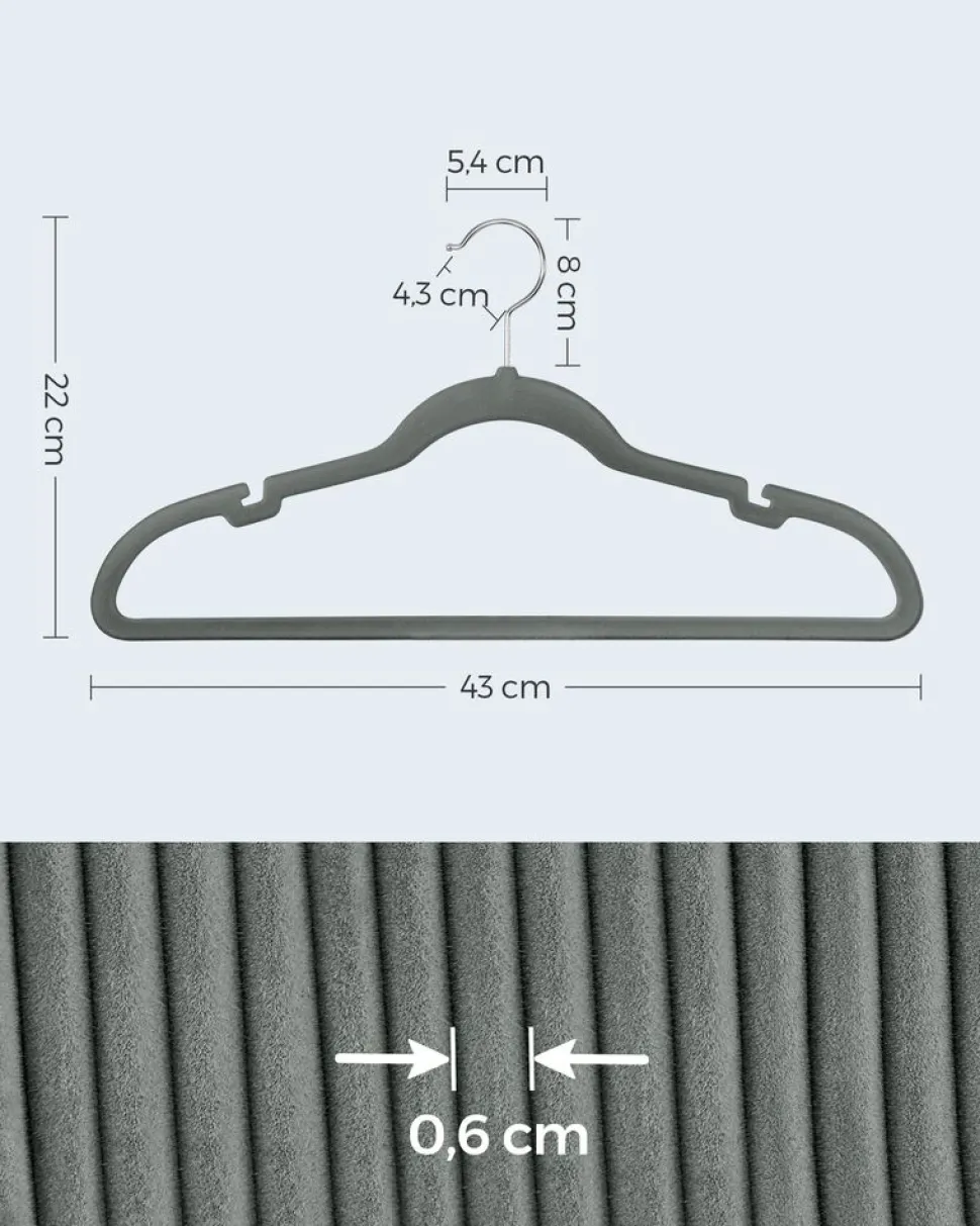 Fashion SONGMICS 20 Cintres pantalons noir