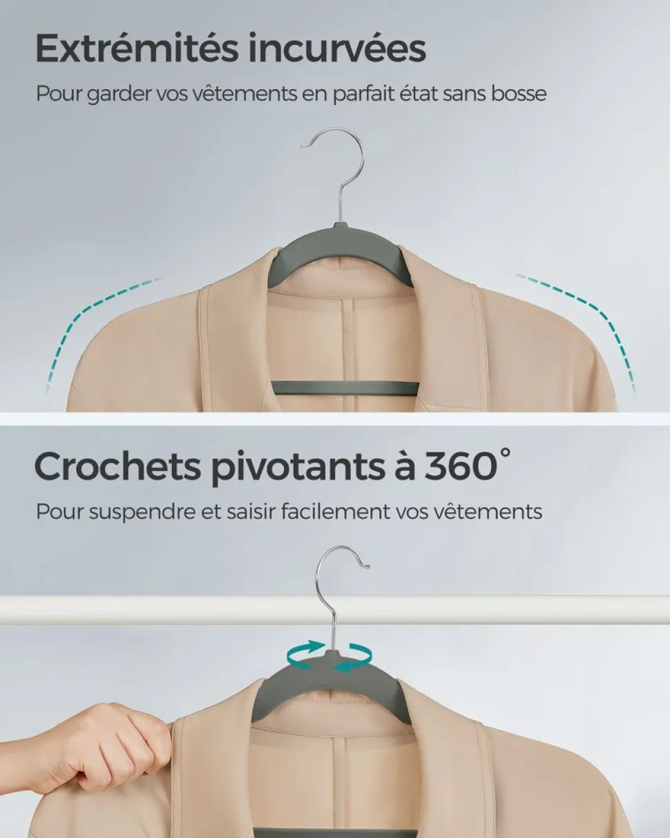 Fashion SONGMICS 20 Cintres pantalons noir