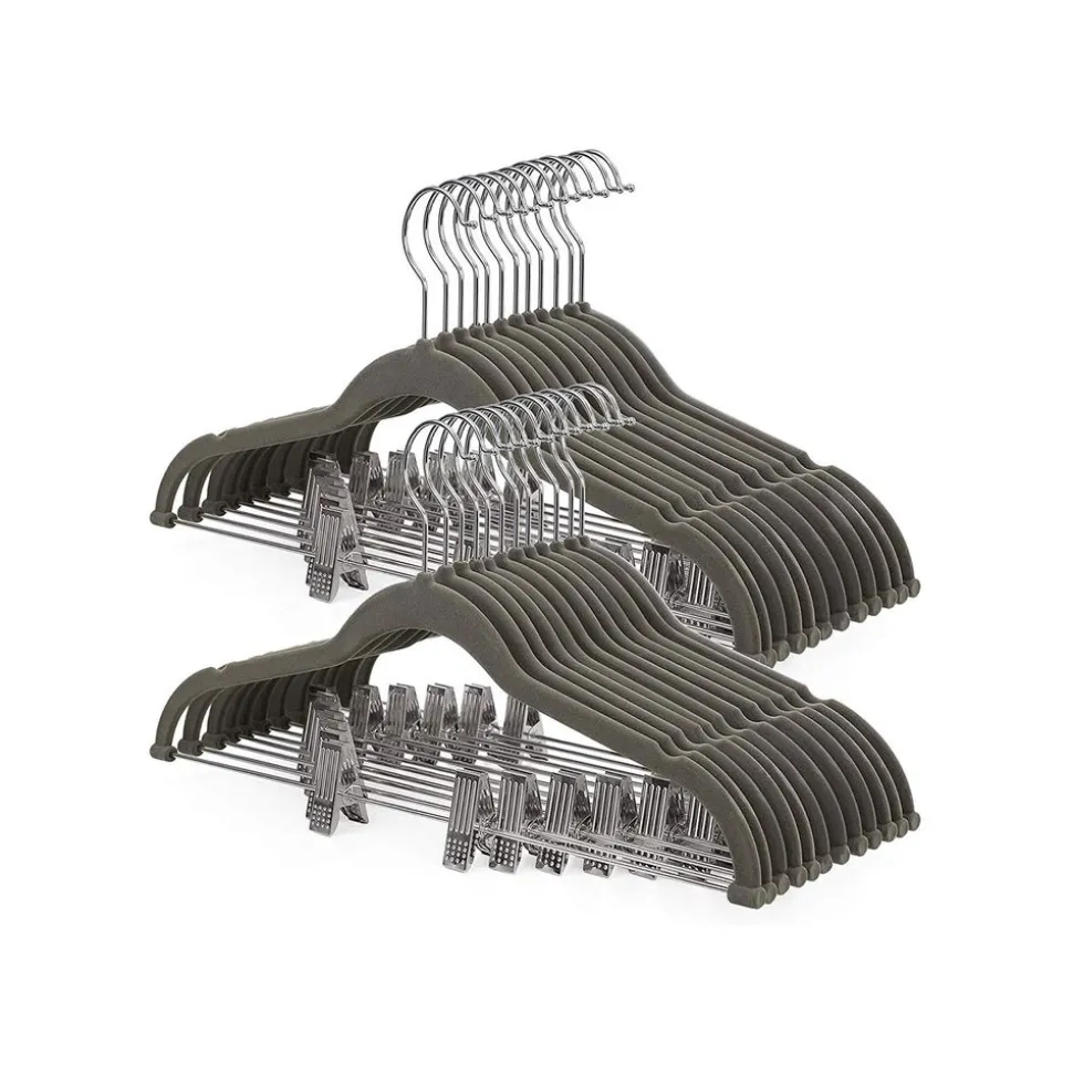 New SONGMICS 12 Cintres pinces noir