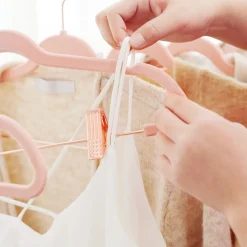 Cheap SONGMICS 24 Cintres pinces velours Rose