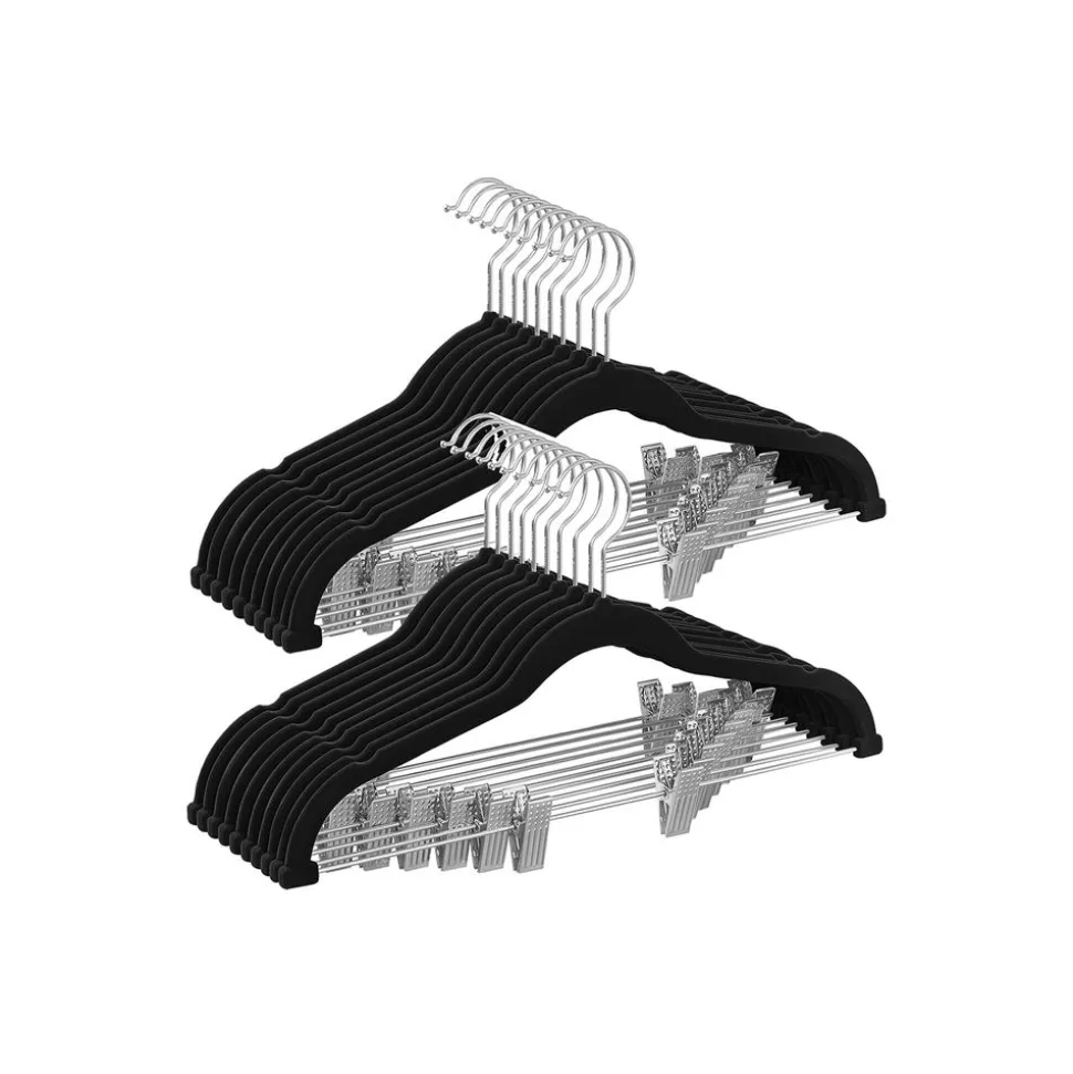 Best Sale SONGMICS 20 Cintres pour pantalons en velours blanc