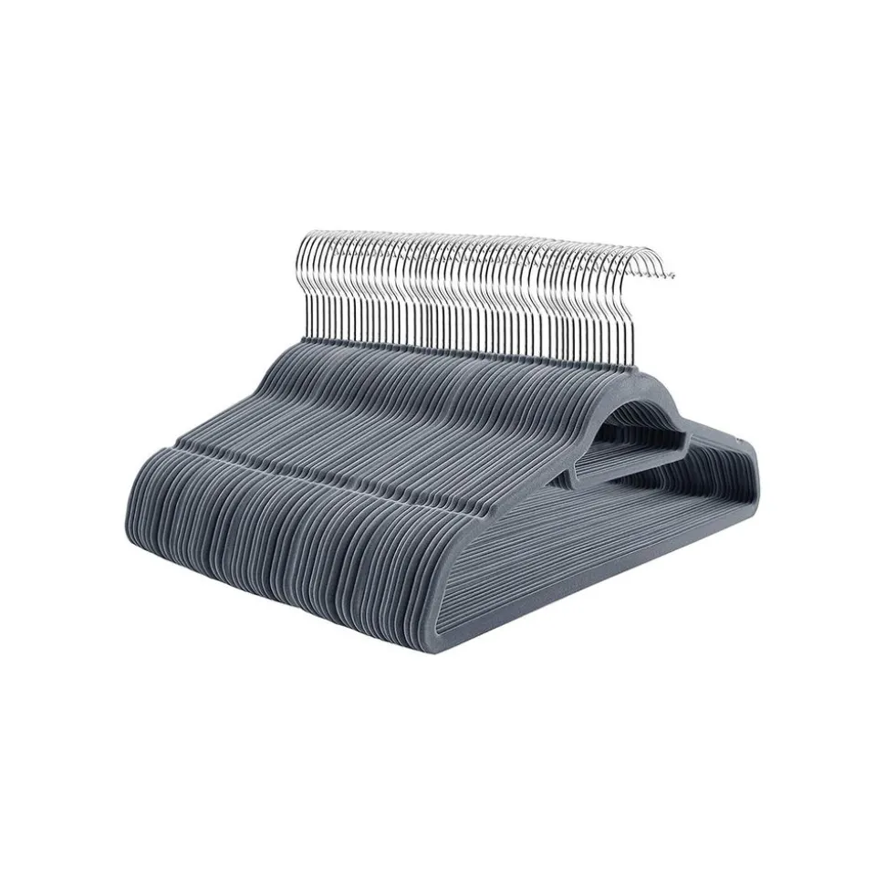 Shop SONGMICS 100 Cintres velours gris clair