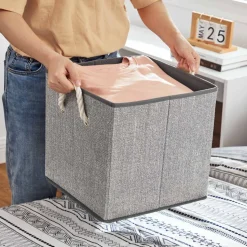 New SONGMICS 3 Cubes poignée Gris