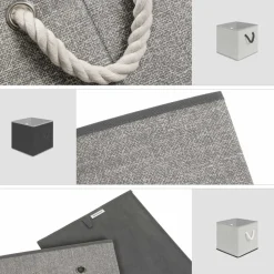 New SONGMICS 3 Cubes poignée Gris